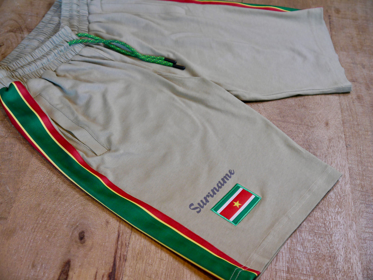 Suriname 597 Short – Taupe 🇸🇷 | Premium Culturewear