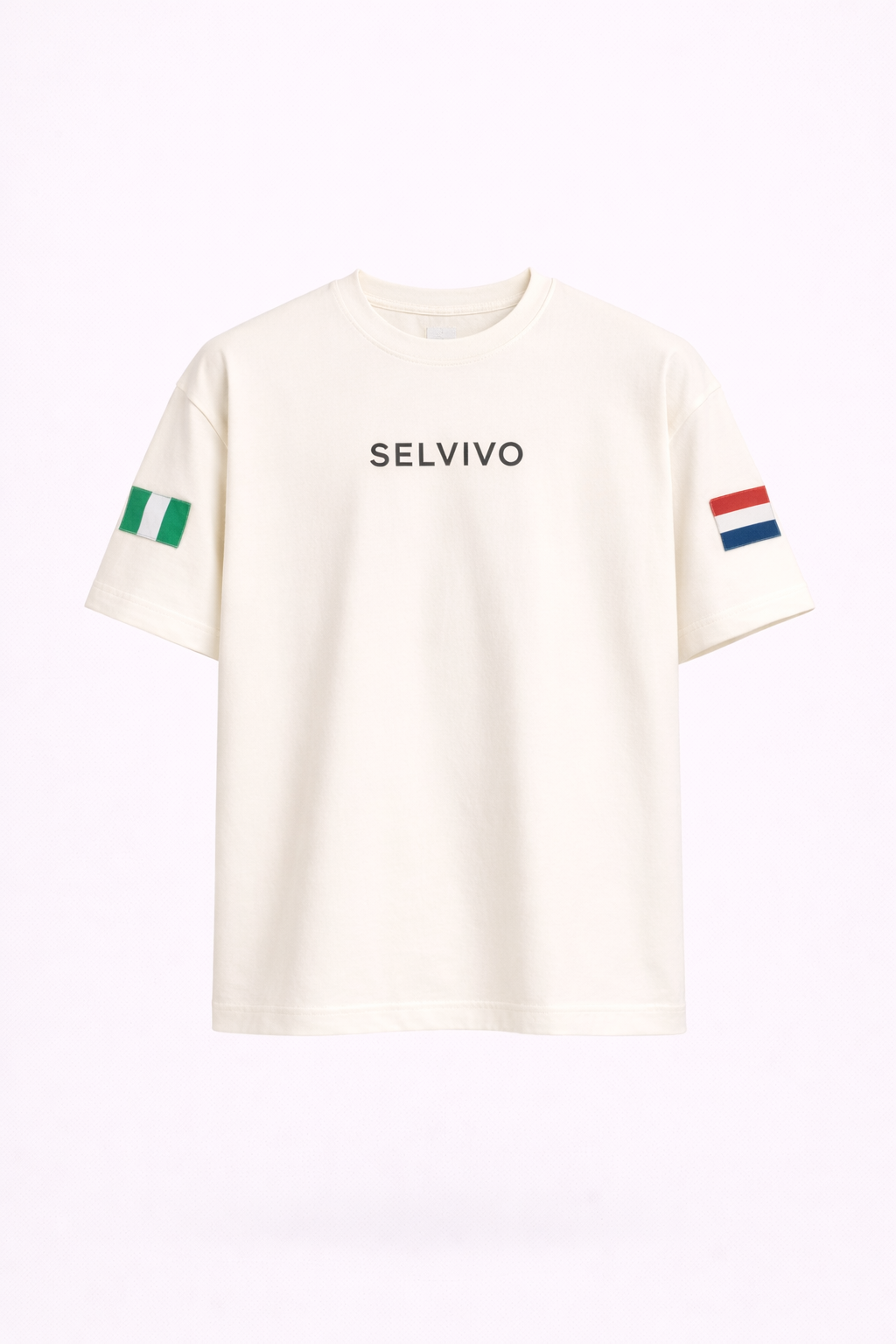 Selvivo Mixed Roots Oversized Tee - Off-White  (Custom Badges)